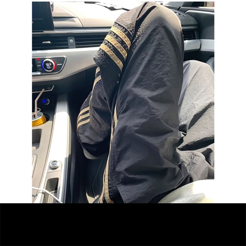 条纹裤子男款夏季速干三条杠休闲裤高密塔丝隆冲孔包边KB856,男装休闲裤,星座1116A（原606A-3）