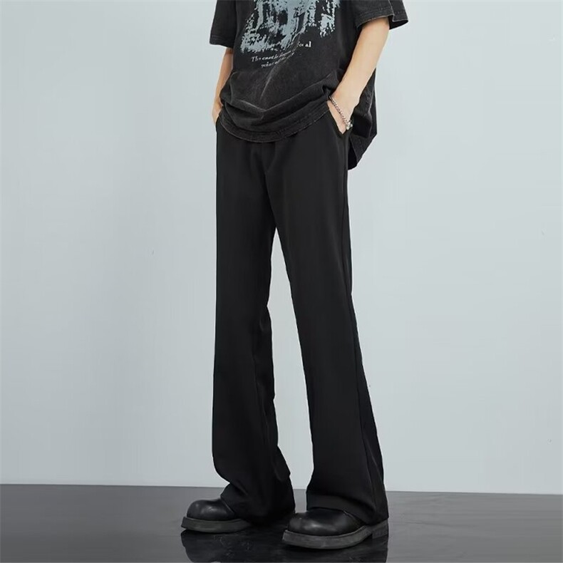 潮牌简约纯色高级感垂感西装裤男潮流百搭宽松休闲直筒拖地裤ins，男装西服套装，星座1210-1