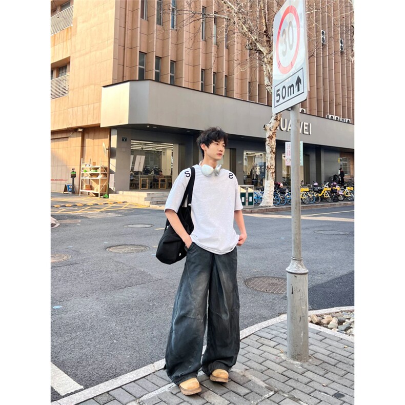 网图有货美式街头刺绣字母短袖T恤男女宽松百搭夏季短袖A370-P35,男装T恤,星座1505