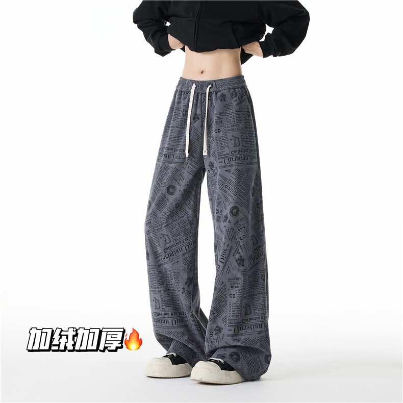 冬季新款复古报纸满印设计灯芯绒休闲裤B315-K25373JR-特p40控78,男装休闲裤,电商B315