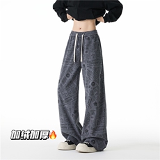 冬季新款复古报纸满印设计灯芯绒休闲裤B315-K25373JR-特p40控78，男装休闲裤，电商B315