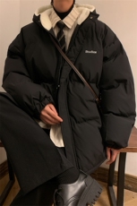 MY6139/P110冬季港风连帽刺绣羊羔毛棉衣男女大码面包服棉袄外套，男装棉衣，电商A141