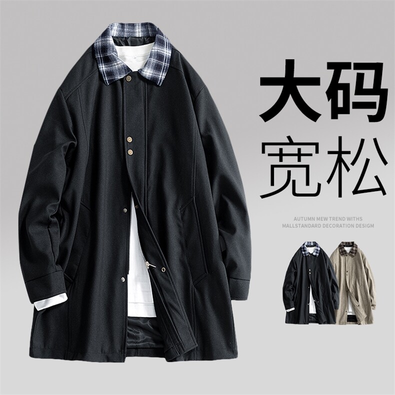 日系大码男士休闲夹克风衣8569-P80控169大码元,男装风衣,星座209