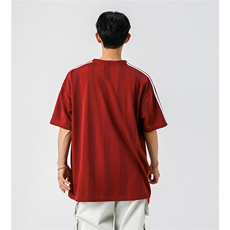 可二开美式复古条纹运动球衣男大码M-5XL短袖T恤男DX78018P45控75，男装T恤，星座226-1