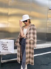 2021冬季新品格纹呢大衣，其它，小车家