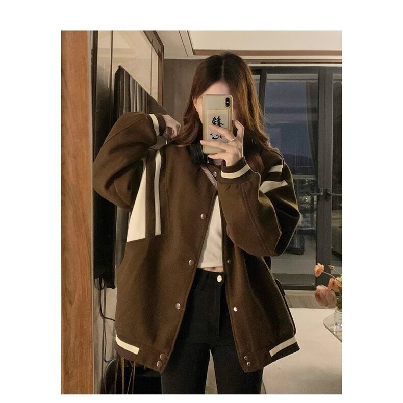 拼接飞行员夹克外套男女装高街潮牌运动棒球服宽松休闲JKZ603,男装夹克,星座516A