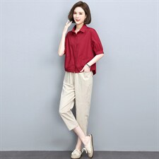 休闲套装女早秋2025年秋季新款宽松减龄时尚洋气小个子妈妈两件套，女装套装/套裙，依恋蒂丝