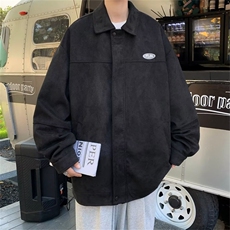 麂皮绒情侣夹克男秋冬宽松日系cityboy潮牌美式翻领外套J9234-P60，男装夹克，星座1008-1