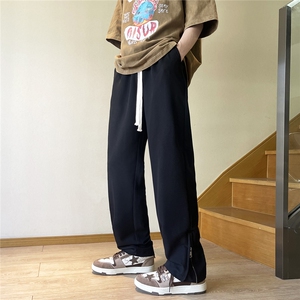 直播品质 夏季侧拉链休闲裤男宽松拖地百搭D329-QM586-P60-控88图片