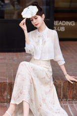 【现货】碎花连衣裙两件套2024夏季新款新中式套装裙，女装连衣裙，C位