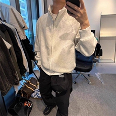 纯色立领卫衣男女2024秋季新款百搭休闲运动情侣开衫外套，男装夹克，星座506A