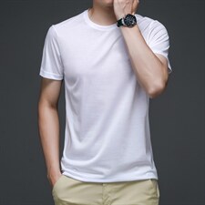 中青年男士短袖tT恤时尚休闲圆领潮流体恤亲肤丝滑凉爽上衣潮P60，男装T恤，钱塘6003A(原)4033A