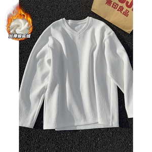加厚银狐绒男450g重磅肌理感内搭长袖T恤T24509J加绒-特P33控65图片