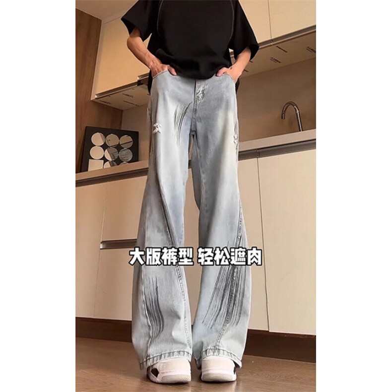 百搭微喇牛仔裤男款休闲显瘦美式ins弯刀裤夏季新款长裤子N32,男装牛仔裤,星座1116A（原606A-3）