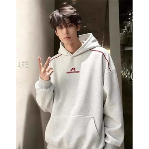 JY586-P51 美式高街纽扣设计连帽卫衣男秋冬加绒 网图图片