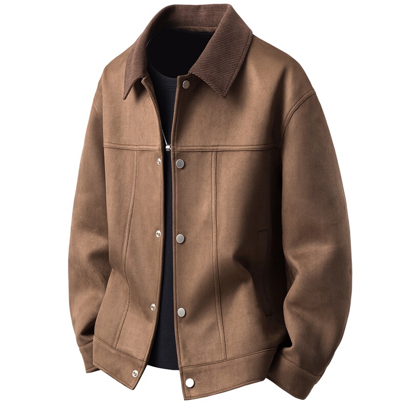 抖音2026新款春季麂皮绒夹克男士外套A313-8917-P145188，男装夹克，电商A313