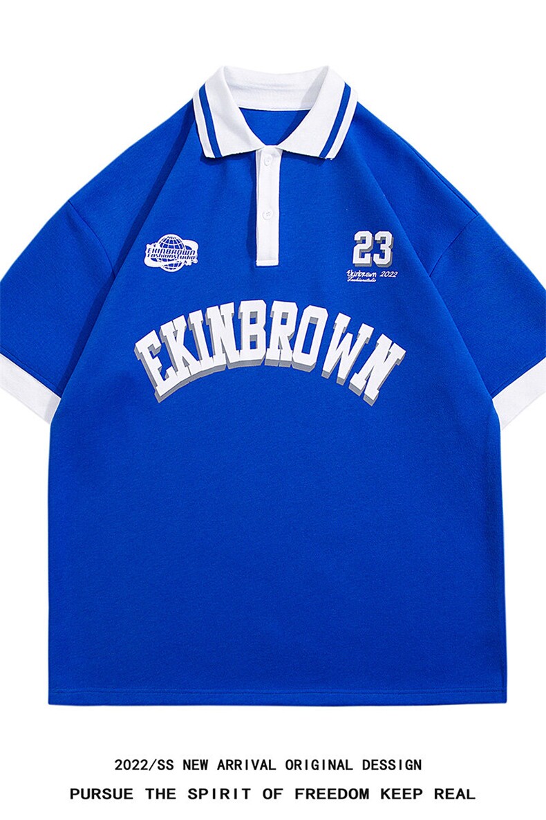 1白底中性风polo衫潮大码M-5XL翻领情侣短袖T恤男DP7741P45控59,男装T恤,星座226-2