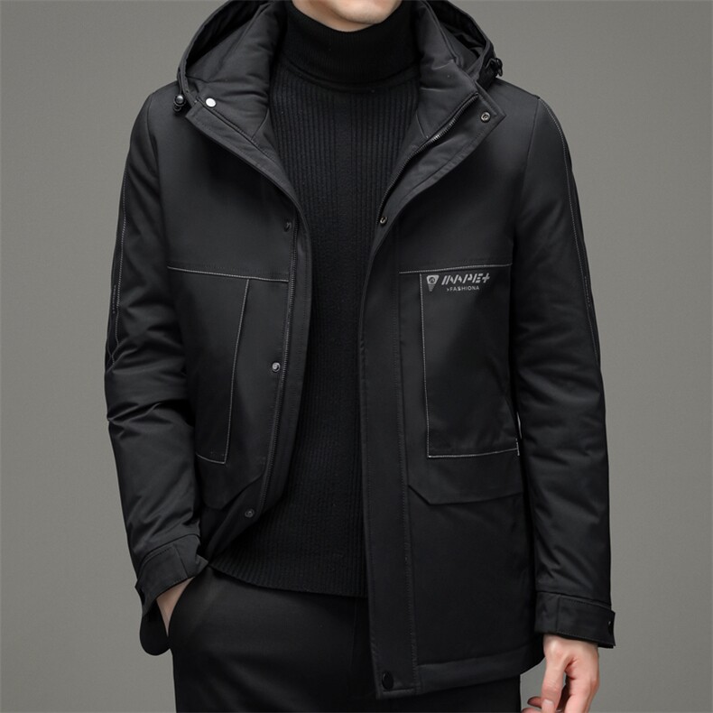 冬季新款中青年可脱卸帽休闲羽绒服冬季保暖男上衣ZSab21007-P285图片