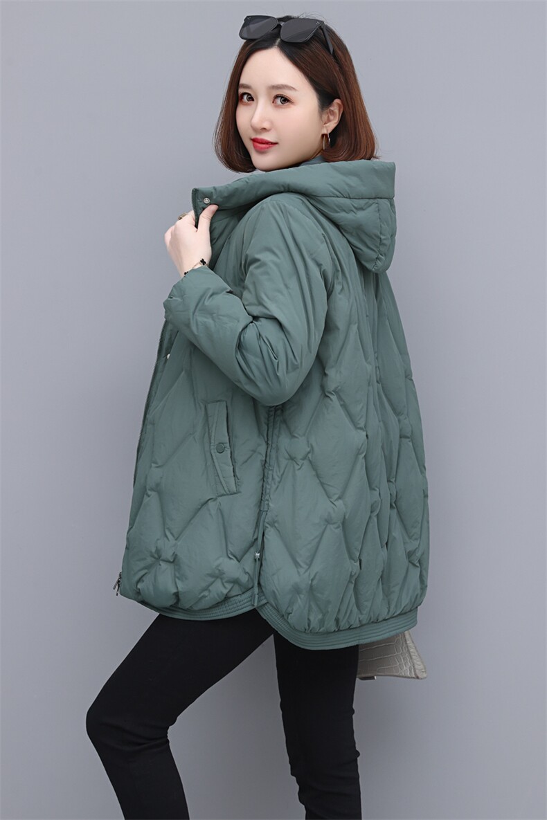 时尚气质休闲连帽羽绒服修身显瘦保暖外套,女装羽绒服,依恋蒂丝
