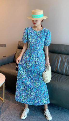 韩版碎花连衣裙，女装连衣裙，韩外