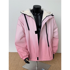 渐变三防户外冲锋衣内里600克仿兔毛潮牌棉衣XZ301AY08P128，男装夹克，星座301A