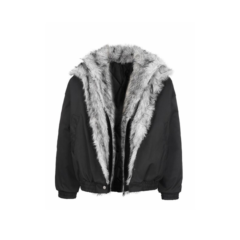 美式假两件座山雕棉服男女冬季毛领保暖棉衣情侣外套L82255-P128,男装棉衣,星座1008