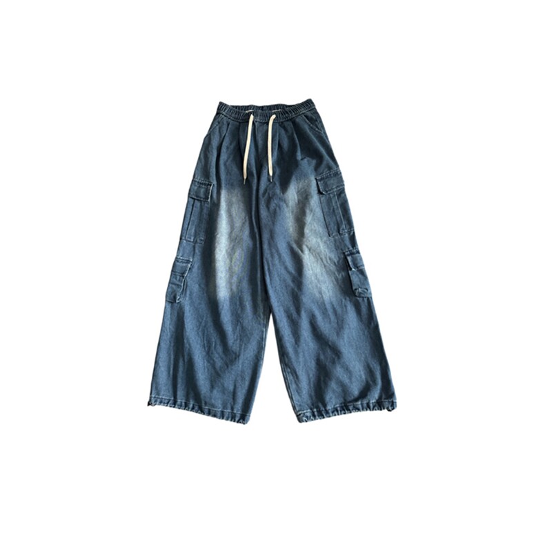 港风情侣牛仔裤拖地裤水洗休闲裤子男多口袋N0509-P48,男装牛仔裤,星座308B-1