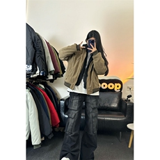 美式高级感假两件连帽夹克男女宽松休闲灯芯绒外套LM70155-P82，男装夹克，星座1008