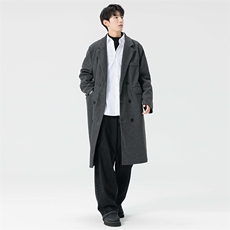 中长款毛呢大衣男加棉加厚外套高级感风衣JK0252-P98加棉110，男装风衣，星座308B-2