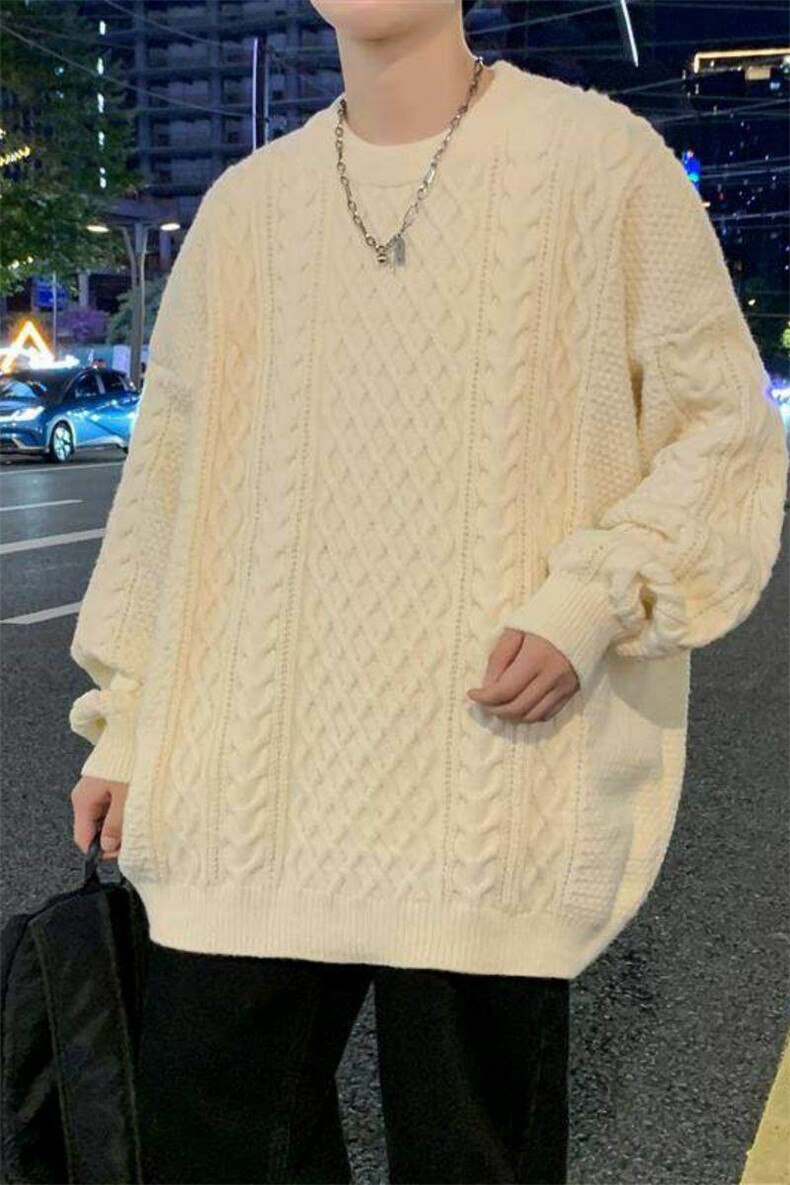 78267-特P50秋冬新款休闲毛衣男长袖针织衫港风宽松毛衣打底衫,男装针织衫/毛衣,电商D310B