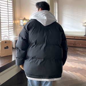 情侣装假两件加厚棉衣大码中性连帽棉服棉袄 A071-Y00-P125图片