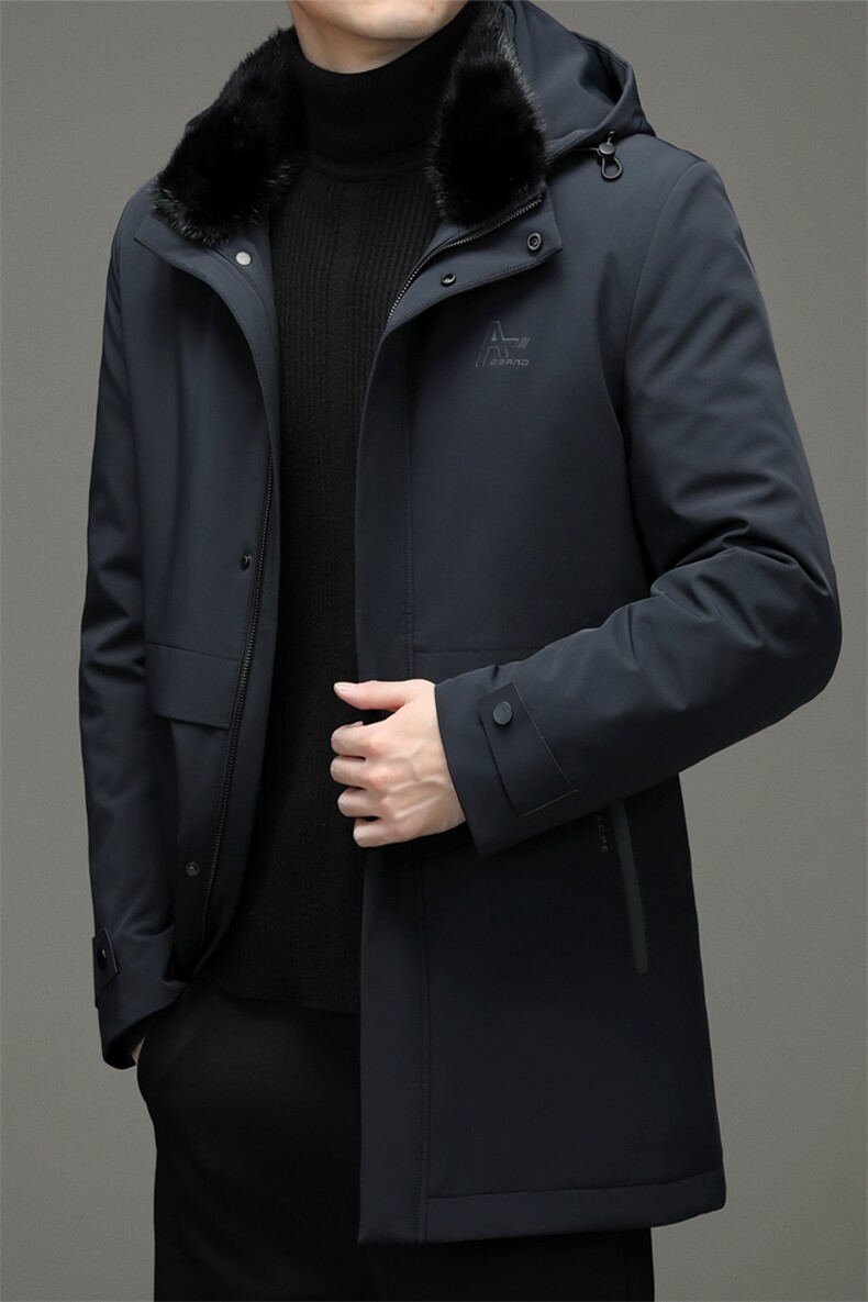 冬季新款派克服中年男士金貂绒大衣男连帽外套SNNYR88J21959-P420,男装中老年男装,电商B212（原钱塘6029）