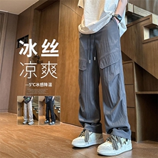 2025秋季新款内景大码美式速干冰丝裤M-5XHK24615-特P25，男装休闲裤，电商A022