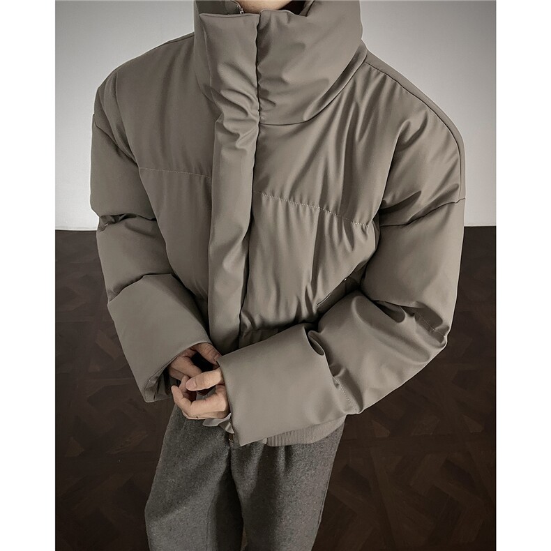 冬季clean立领棉服中性加厚PU皮短款棉衣HZ8810-特P72不议价,男装棉衣,星座610B-1