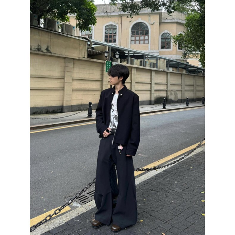 【有货】垫肩短款西装外套男高级感行政夹克Y160LL-特P60,男装夹克,星座1007（原301D）