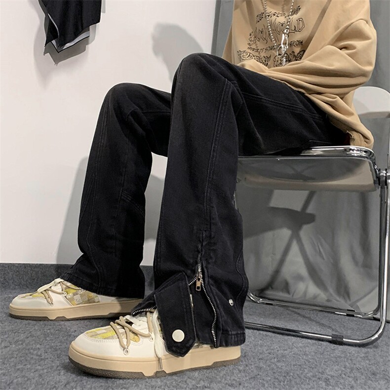 B2212023秋冬美式ins高街小众拉链牛仔裤LK22042-P60控78,男装牛仔裤,电商B221