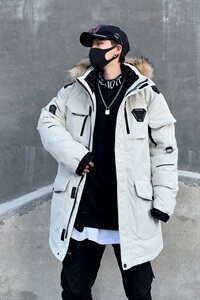 2020冬装新款潮牌宽松中长款羽绒服男保暖外套 A436-2028图片