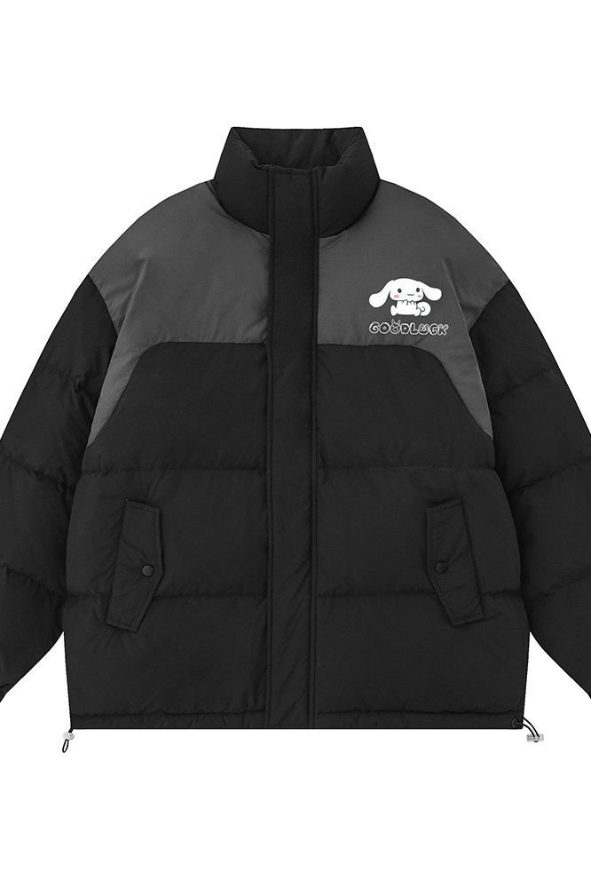 白底23新款冬季宽松字母印花立领棉服外套TPMY64302特批P85控138,男装棉衣,电商A268-1