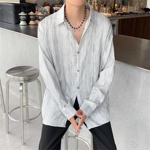 春夏慵懒风长袖衬衫薄潮流宽松衬衣男装高级感休闲上衣CS0674-P50图片