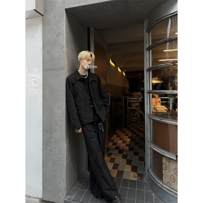 春夏季四口袋工装直筒宽松休闲高街裤X1002-1BK2316-P65，男装工装外套，星座1002-1