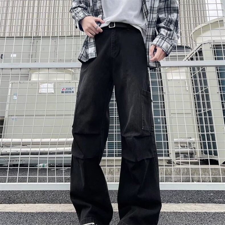 美式大口袋工装牛仔裤男春秋季潮牌青少年伞兵休闲裤1126/P54,男装休闲裤,星座506