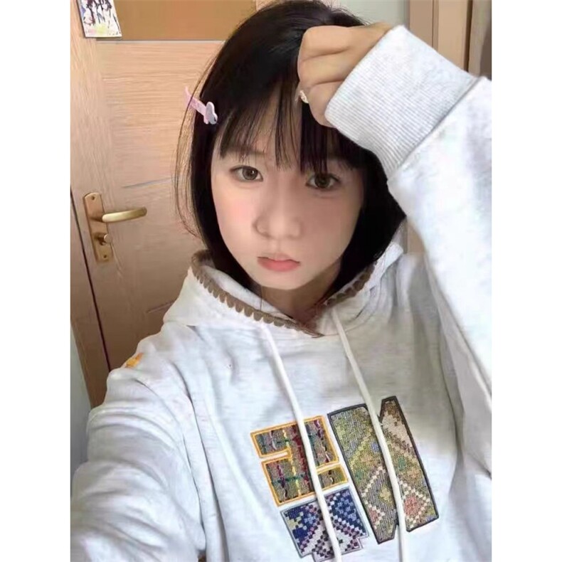 5261-P50原版做工#刺绣食毛华棉复合连帽卫衣薄款/加绒,女装卫衣/绒衫,星座617A-2