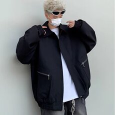 2327-P65飞行员夹克外套男垫肩秋季2025新款潮牌翻领工装行政，男装夹克，电商B323A