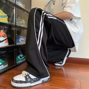 潮休闲裤直筒微弹纯色长裤男时尚潮牌夏季休闲裤B107P38图片
