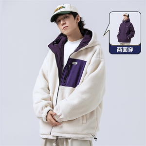 冬季新款羊羔绒加厚棉衣双面穿港风宽松连帽时尚百搭MY9300 P110图片
