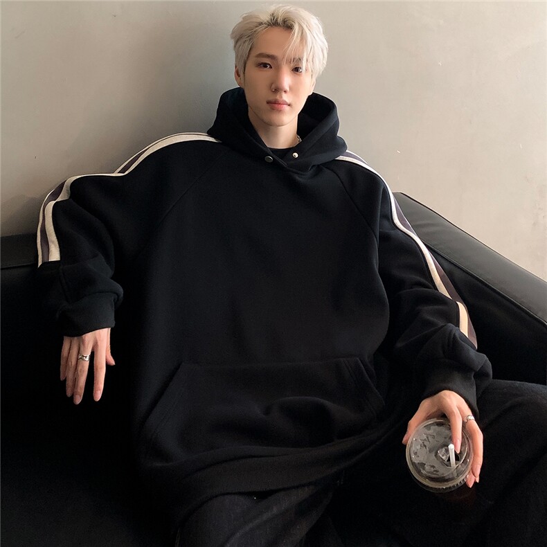抖音得物高品质重磅360克可二开宽松拼接连帽卫衣W096-p65，男装卫衣，电商C307
