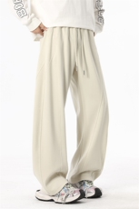 新款针织运动卫裤男直筒港风宽松美式弯刀裤潮牌休闲青少年长裤，男装休闲裤，星座1504（原917）