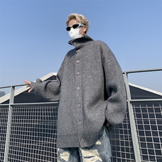 B214-P52秋季新款高领长袖毛衣男装韩版潮牌纽扣套头针织衫上衣，男装针织衫/毛衣，星座512-6