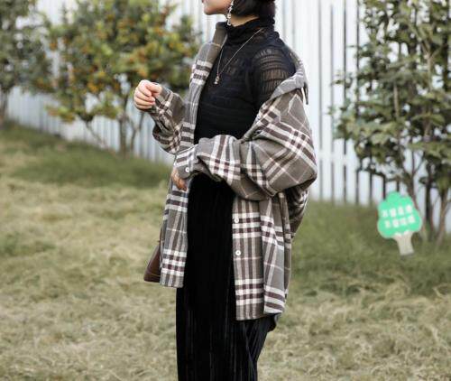 加厚衬衣，女装，E·风尚