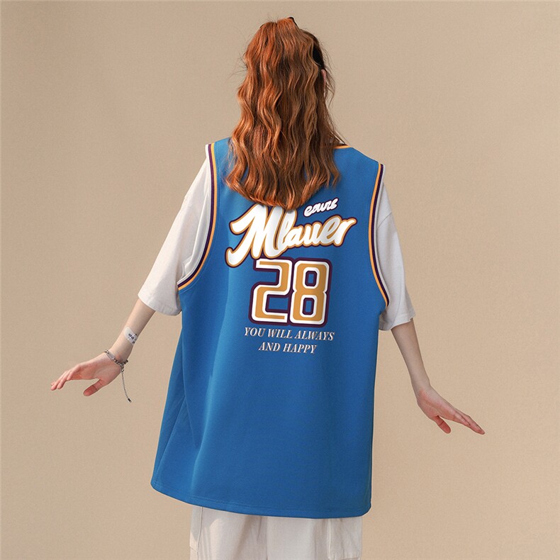 中性风春夏新款拼色螺纹篮球休闲背心T恤情侣T6928P35控48，男装背心/马甲，电商A268